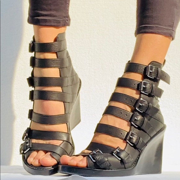 Ann Demeulemeester Shoes - Ann Demuelemeester Black Buckle Blanche Boot 9